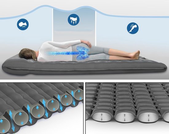 Slaapmat voor 2 personen - Kampeermat Opblaasbaar matras - Kamperen en slapen - Honingraat ontwerp - 180 x 140 cm — afbeelding 5