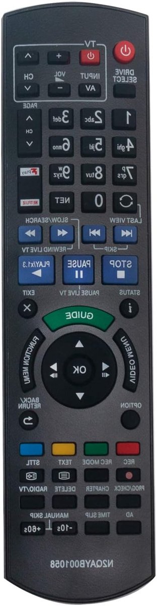 Vervang Afstandsbediening - Universele Afstandsbediening - TV Bediening - Directe Werking - 15 x 7 x 0.8 cm - Zwart