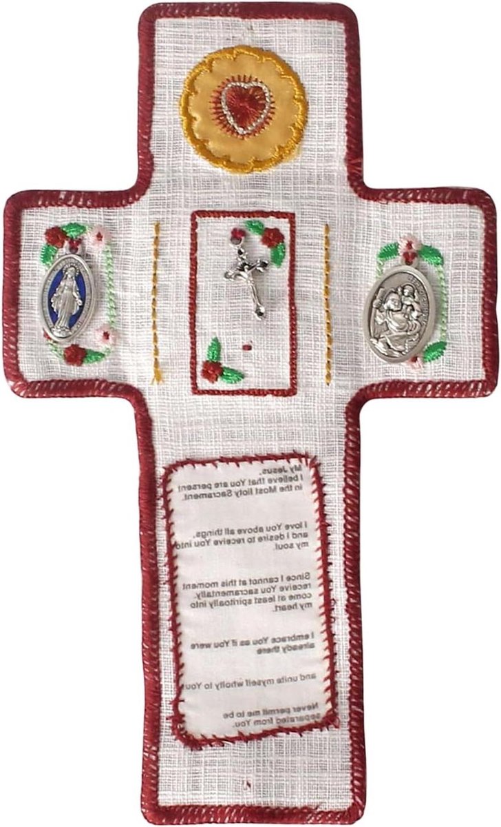 Katholieke Bijbel Pocket - Religieus Heiligdom Gebed - Spirituele Reflectie - Handgemaakte Geloofsuitdrukking - 10 x 5 cm - Rood