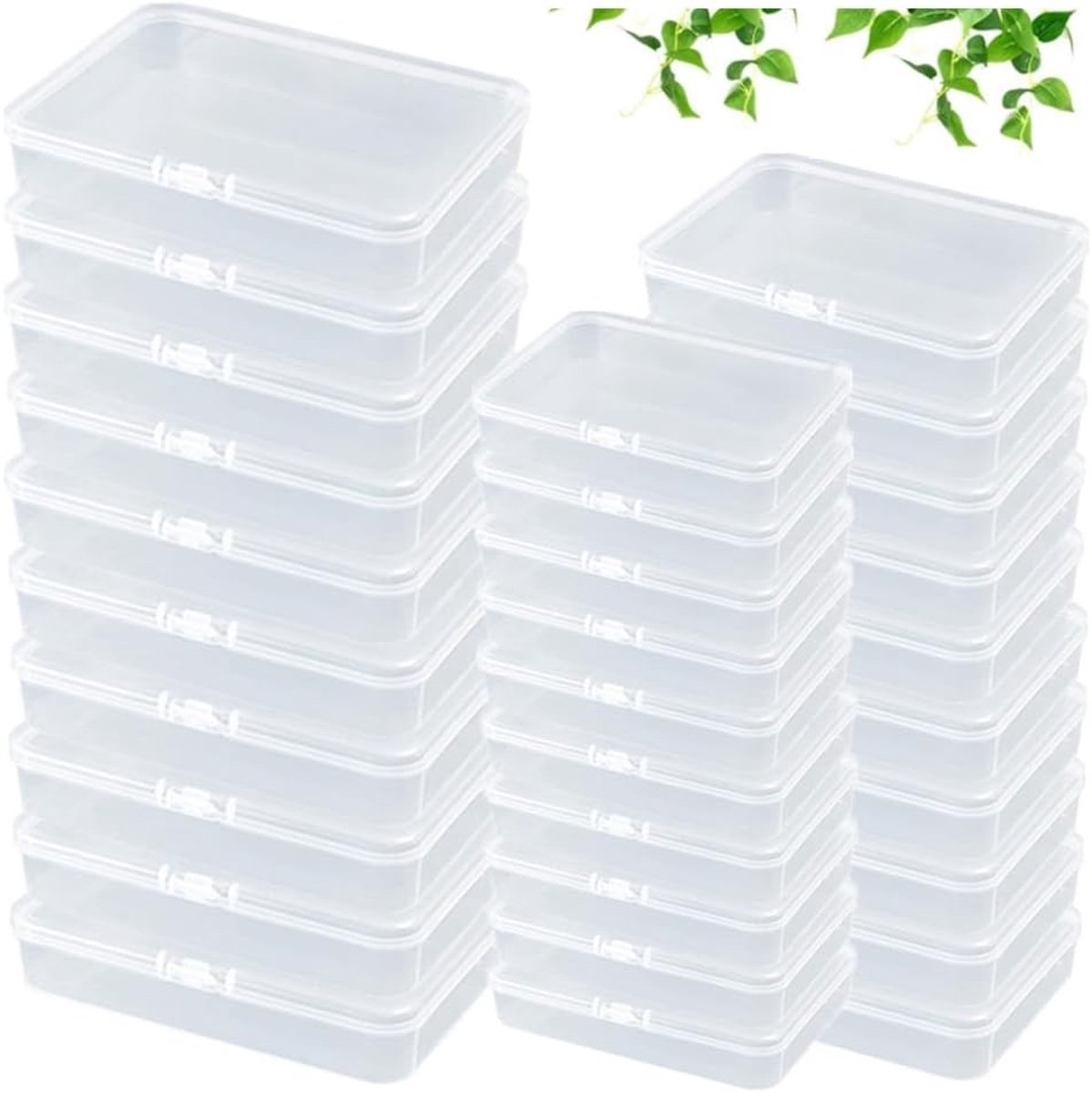 Lege Rechthoekige Plastic Dozen, 30 Stuks Transparante Opbergdozen met Deksel voor Klein Gereedschap en Knutselprojecten
