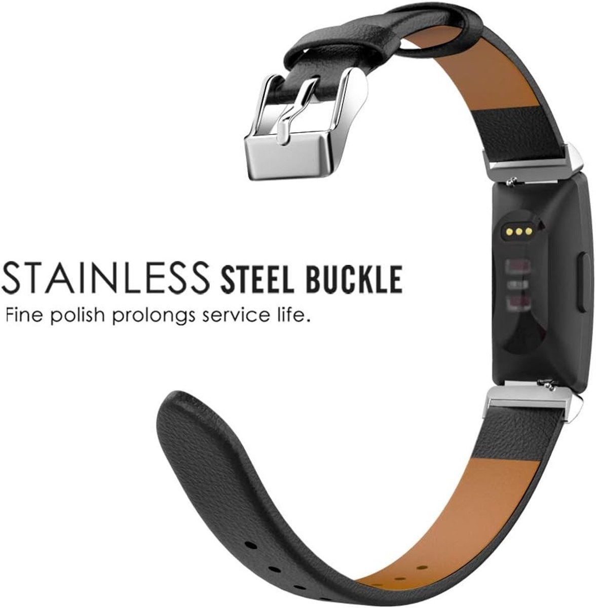 Genuine Leather Horlogeband voor Fitbit Inspire/Inspire HR, Comfortabele en Duurzame Polsband, Stijlvolle Accessoire voor Fitness Trackers thumbnail 3