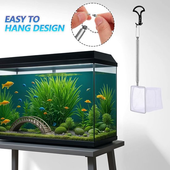 Aquarium Visnet Set - Schepnet Vissen - Vissen Vangen - Fijnmazig Net - 2 Stuks - Wit — afbeelding 2