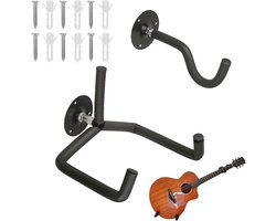 Muurbeugel voor Gitaren, Stevige Haak met Montagebouten voor Akoestische en Elektrische Gitaren, Bas, Ukulele en Mandoline