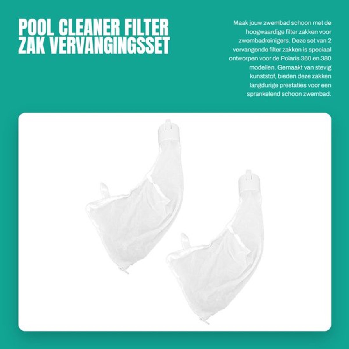Filterzak Slijtvast - Vervanging - Zwembadreiniger - Eenvoudige Installatie - 2 Stuks - Perfecte Pasvorm - Zwembadfilter