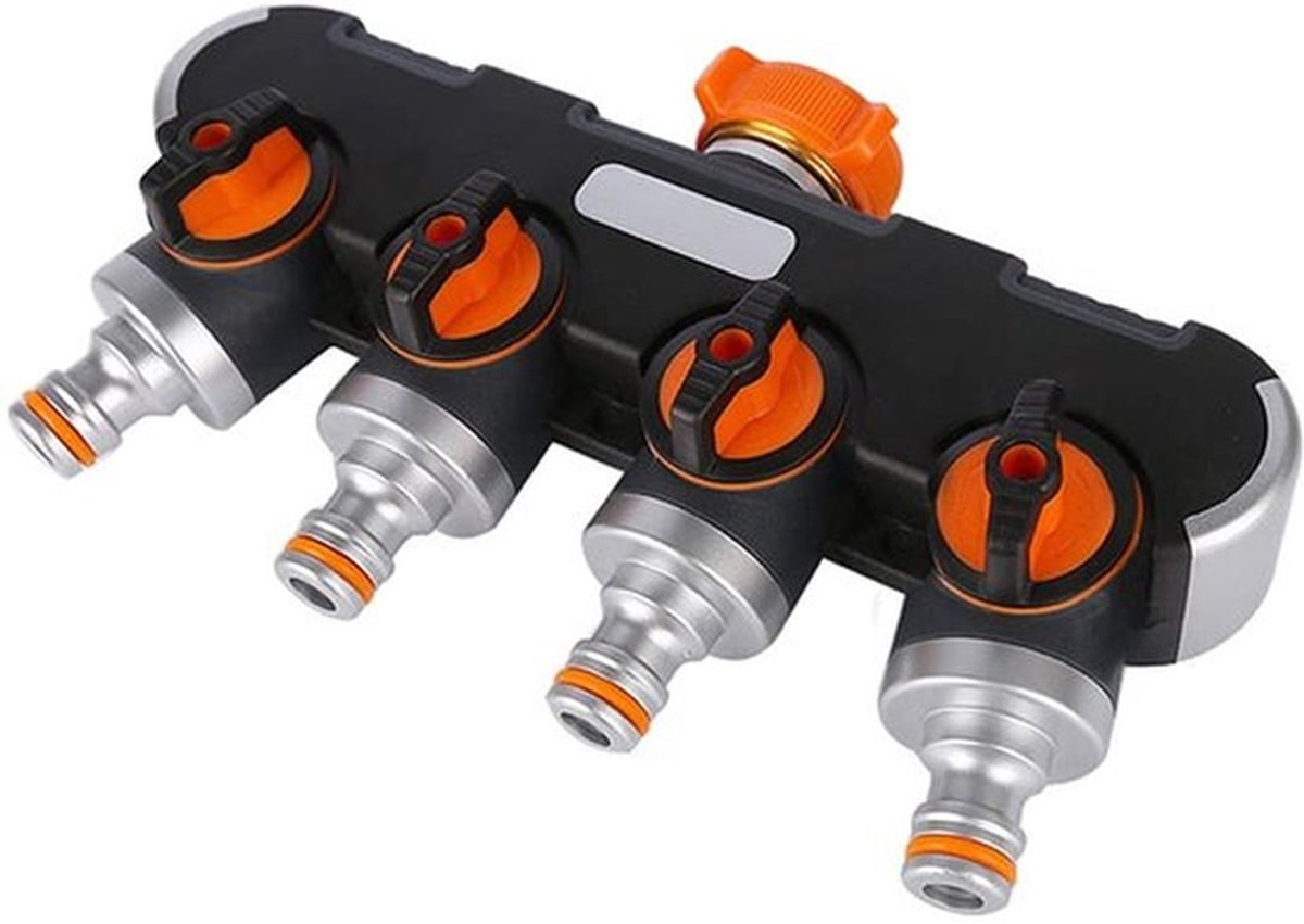 Tuinslang Splitter - Heavy Duty Water Slang Adapter - 4-Weg - 3/4 Inch - Tuinaccessoire - Waterbesparing - Geschikt voor tuinen - Geen me...