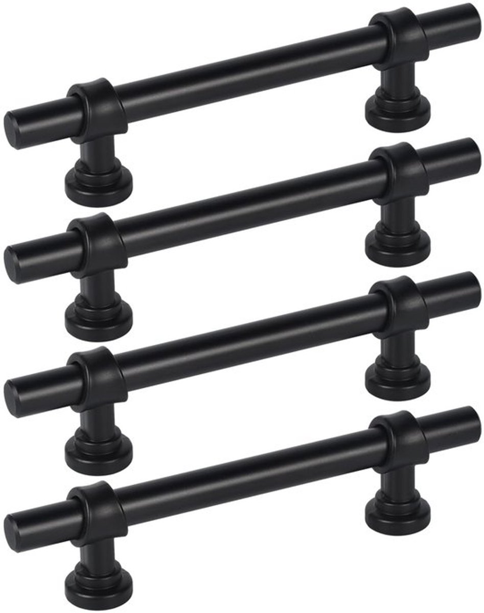 Kastgrepen 96 mm - 4 Stuks - Zwarte Kastgrepen - Meubel-/Kledingkastgrepen - Duurzaam Zinklegering - Eenvoudig te Installeren - Meubelgrepen