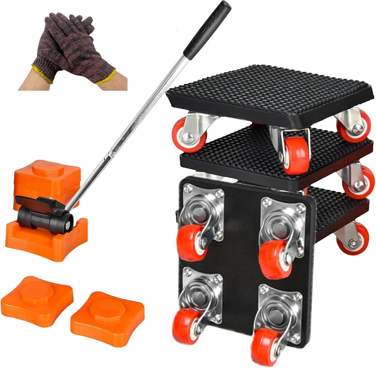Meubels bewegende wielen, meubelverhuizers voor zware voorwerpen, meubellifter schuifregelaars gereedschapsset, 360 ° - ShopVlot