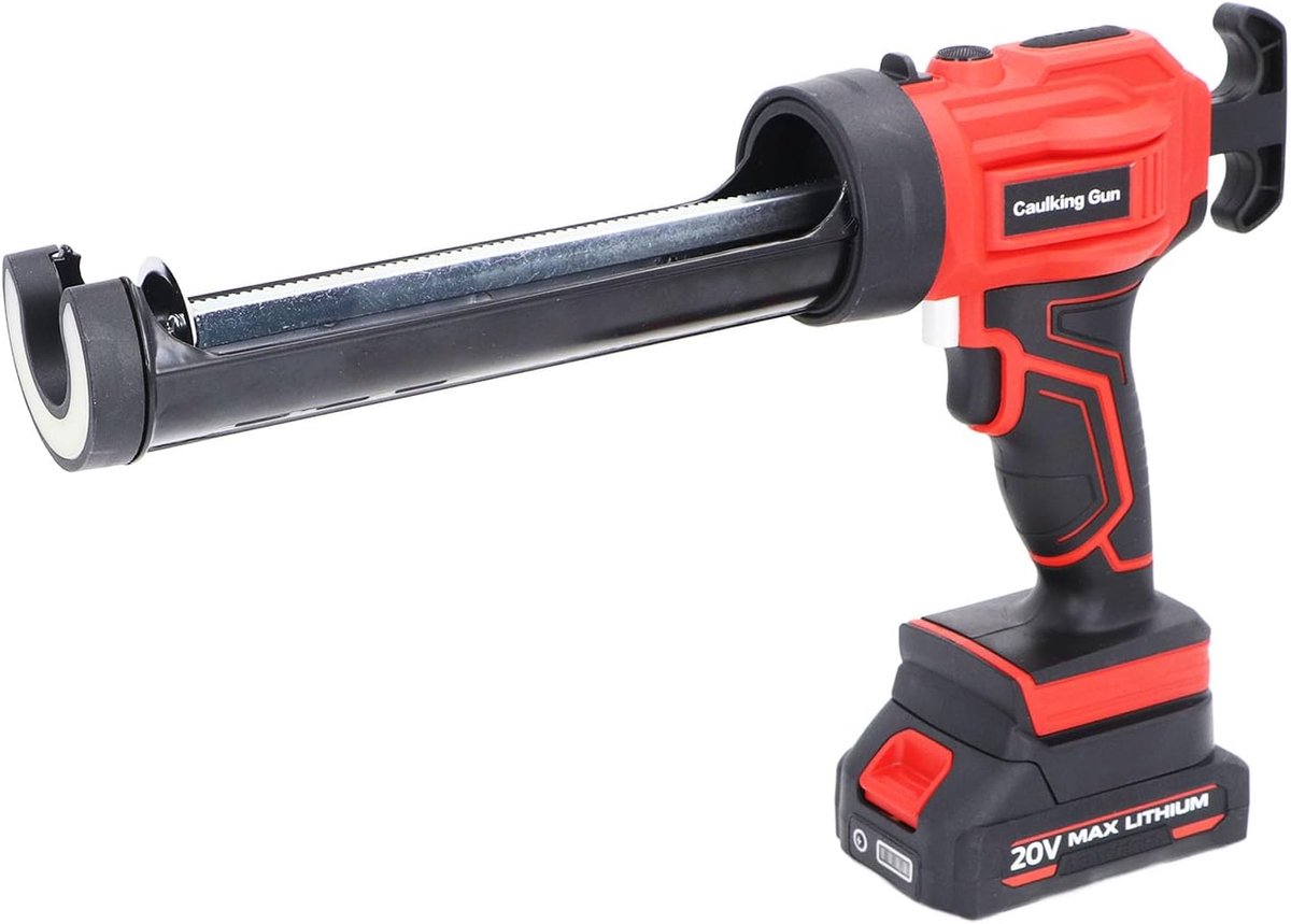 Cordless Caulking Gun, 20V Battery Powered Caulking Gun with 4 Speed, LED Light, Automatic Pull-Back System - ShopVlot