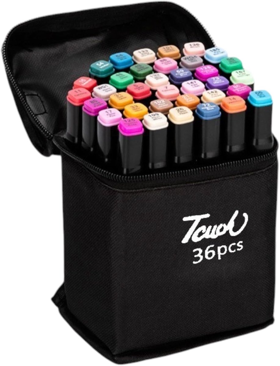 Markerset - Multikleur - 36 stuks - Dubbele Punt voor Creatief Tekenen - Voor Volwassenen en Kinderen