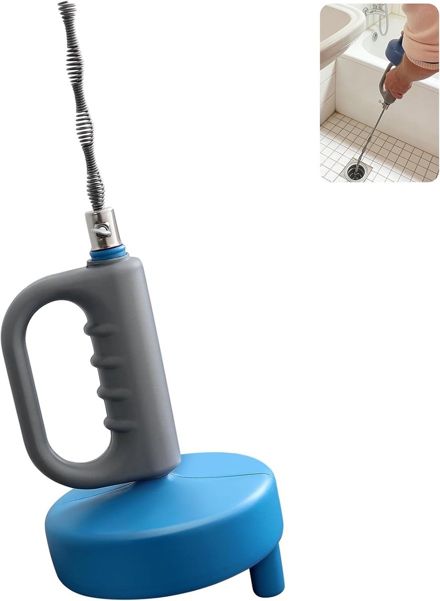 4 Meter Lange Spirale voor Ontstoppen, Flexibele Ontstopper voor Keuken, Badkamer en Douche, Handmatige Ontstopper met Ergonomische Handgreep en Spirale