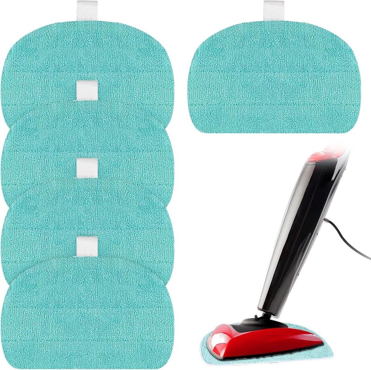 Set van 5 Vervangende Microvezel Pads voor Stoomreiniger - 32 x 19.5 cm, Geschikt voor Alle Vloeren, Hoge Waterabsorptie en Efficiënte Reiniging