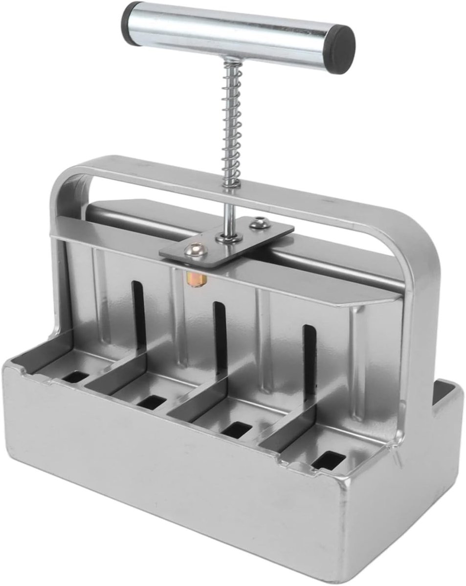 Handmatige bodemblokker voor het starten van zaden en verplanten - 1,6 inch 8-cel blokmaker met comfortabele handgreep en 3 maten zaadpinnen, ideaal voor tuinieren en kweken