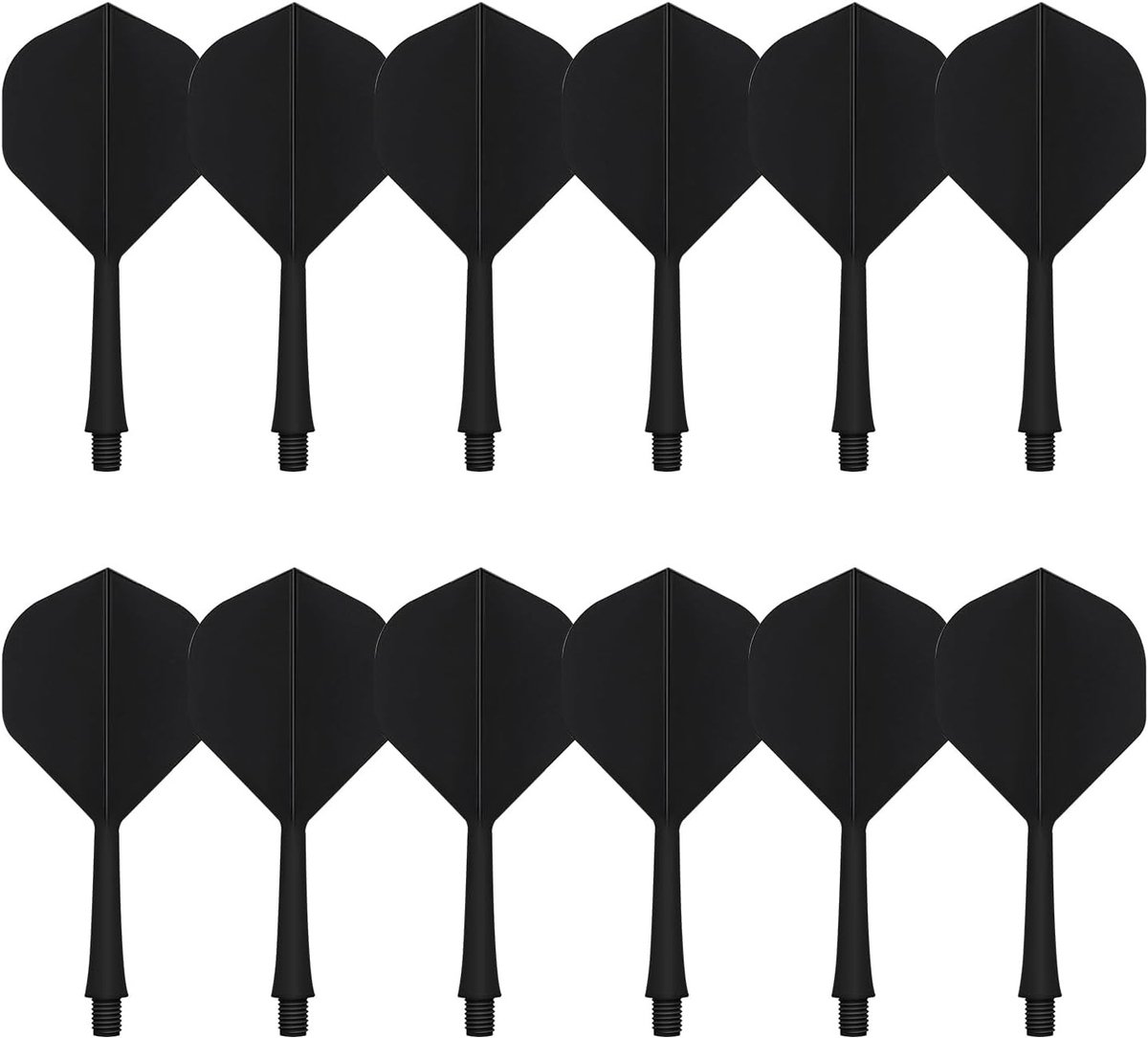 Set van 12 Darts Vleugels met Schachten - Duurzame 75 mm Plastic Darts Accessoires voor Darts Spel, Geschikt voor 2BA Darts en Standaard Vleugels