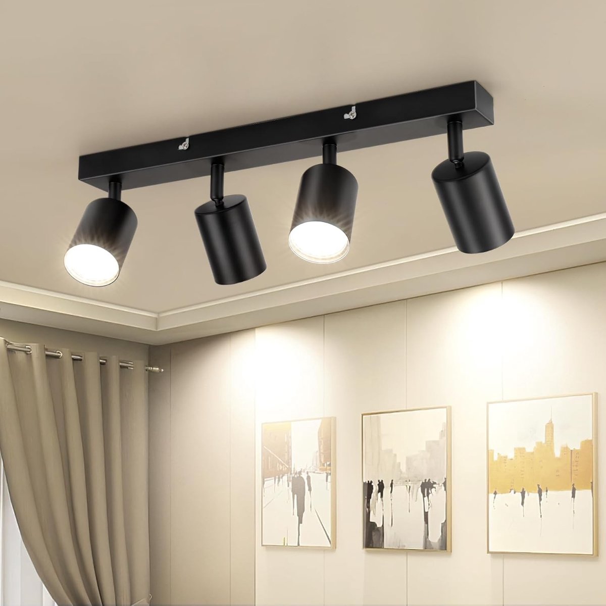 Verstelbare 4-Weg GU10 Spotlights met 350° Rotatie voor Woonkamer, Keuken en Slaapkamer Verlichting
