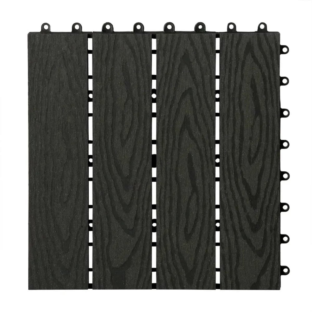 Terrastegel WPC Antraciet - Waterdicht, UV-bestendig, Gemakkelijk te plaatsen - 30x30 cm per tegel, 1m² set