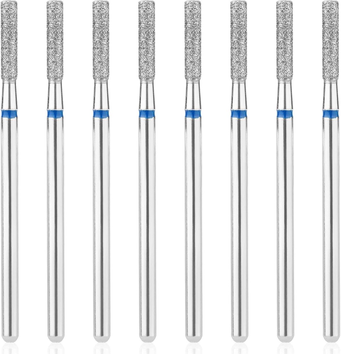 Professionele 8-delige Set voor Nageldrill met Cilinder Vormige Cuticle Bits voor Effectieve Nagelverzorging en Manicure