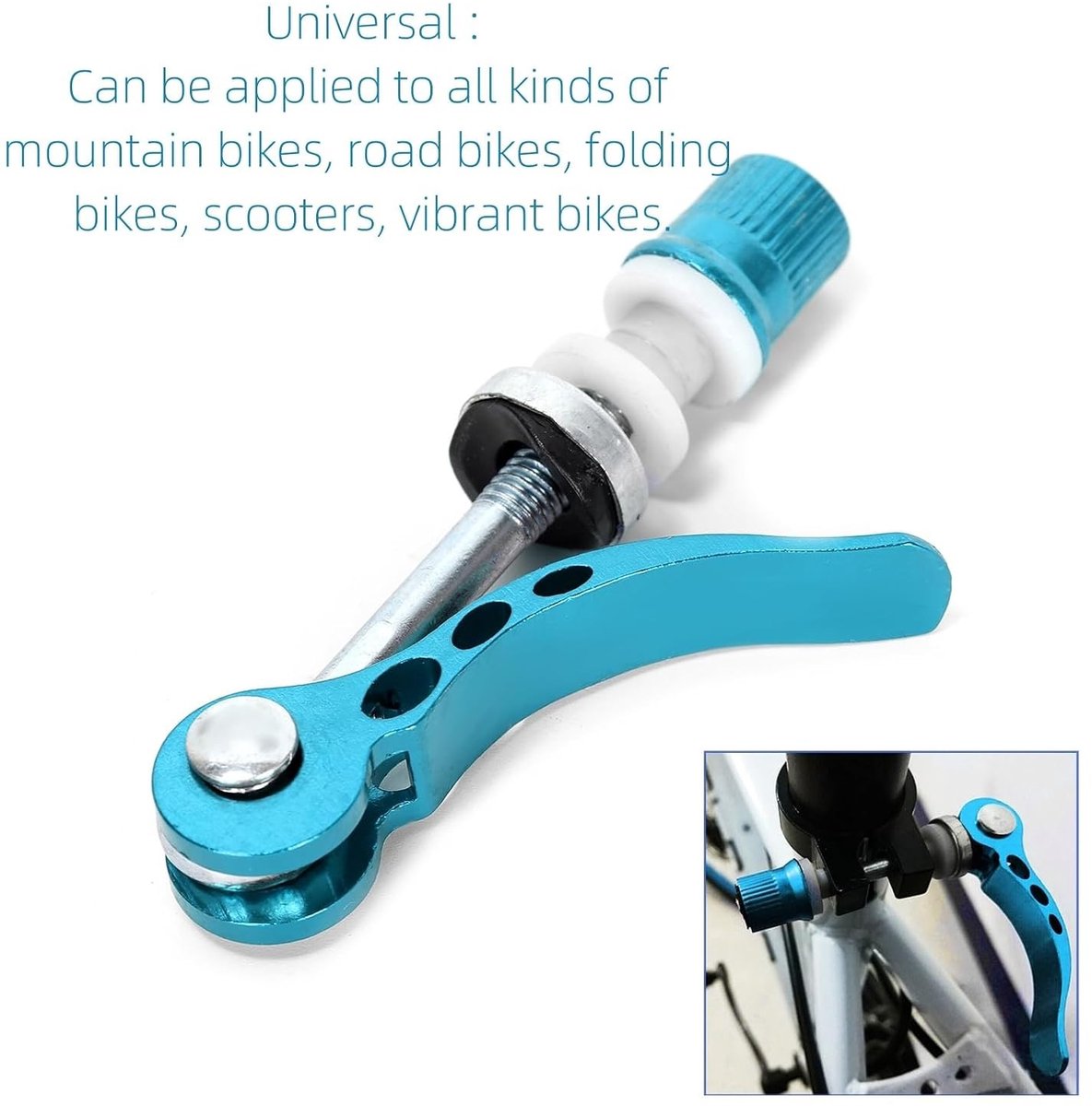 Fietszadelplaat montagebouten set van 2, M6 x 70 mm, snel los te maken, blauw, voor fietsen