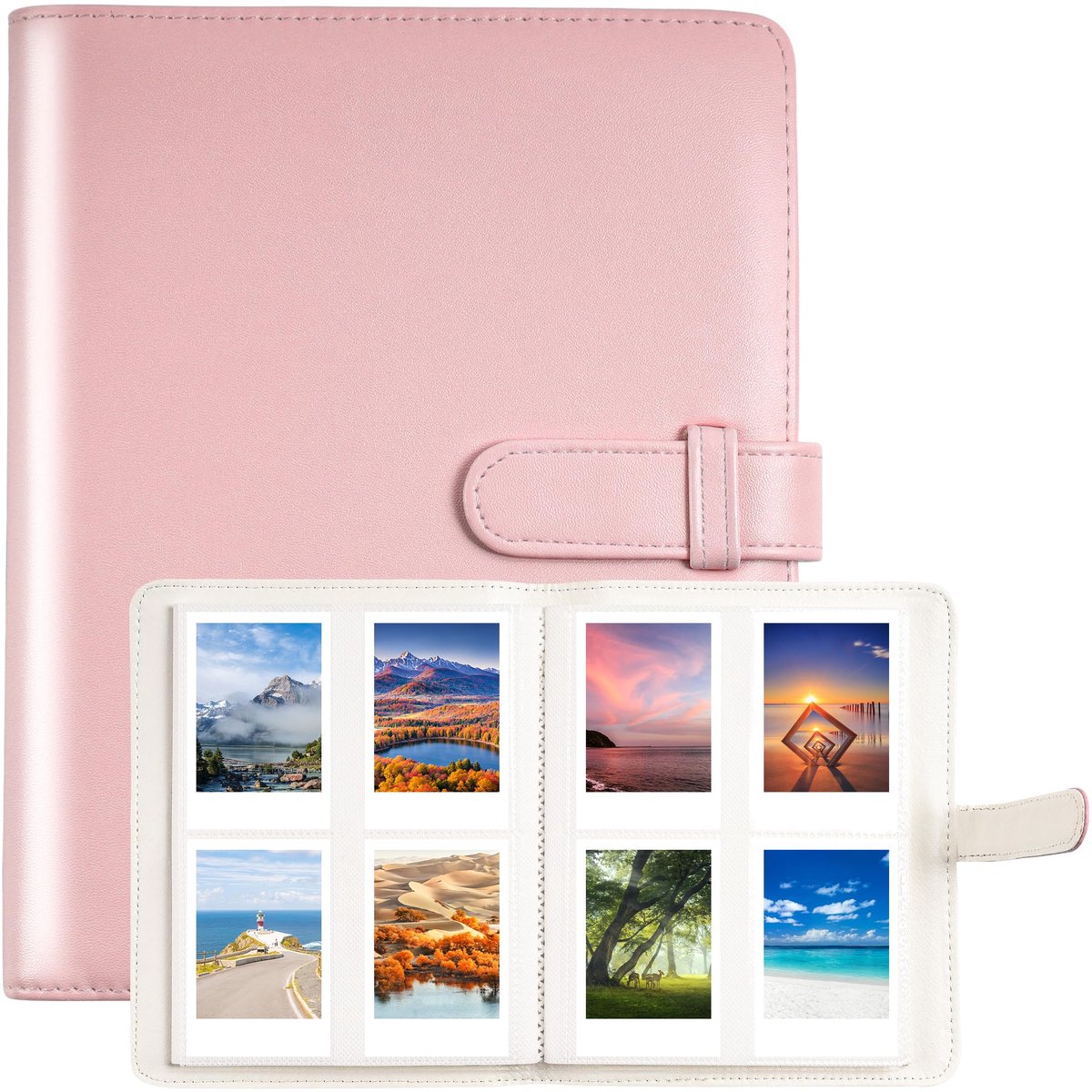 Fotoalbum 256 vakken - Polaroid compatibel - Roze - Bewaar je mooiste herinneringen - ShopVlot