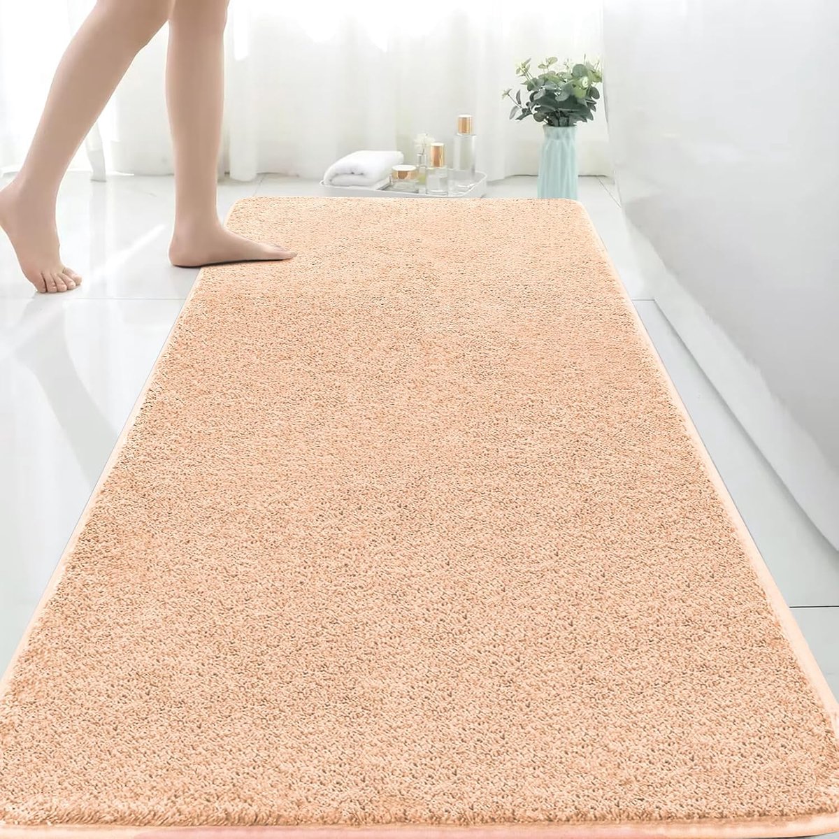 Badmat extra groot 150 x 60 cm - microvezel - antislip - absorberend voor badkamer - ShopVlot