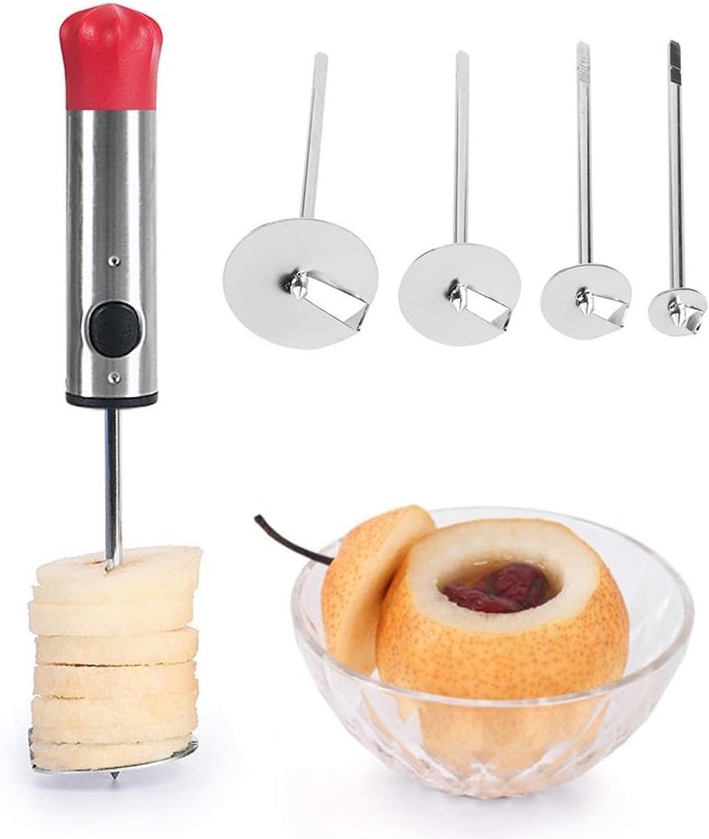 Ergonomische Roestvrijstalen Kernverwijderaar voor Fruit en Groenten met Scherp Mes en Comfortabele Grip, Ideaal voor Keuken en Koken