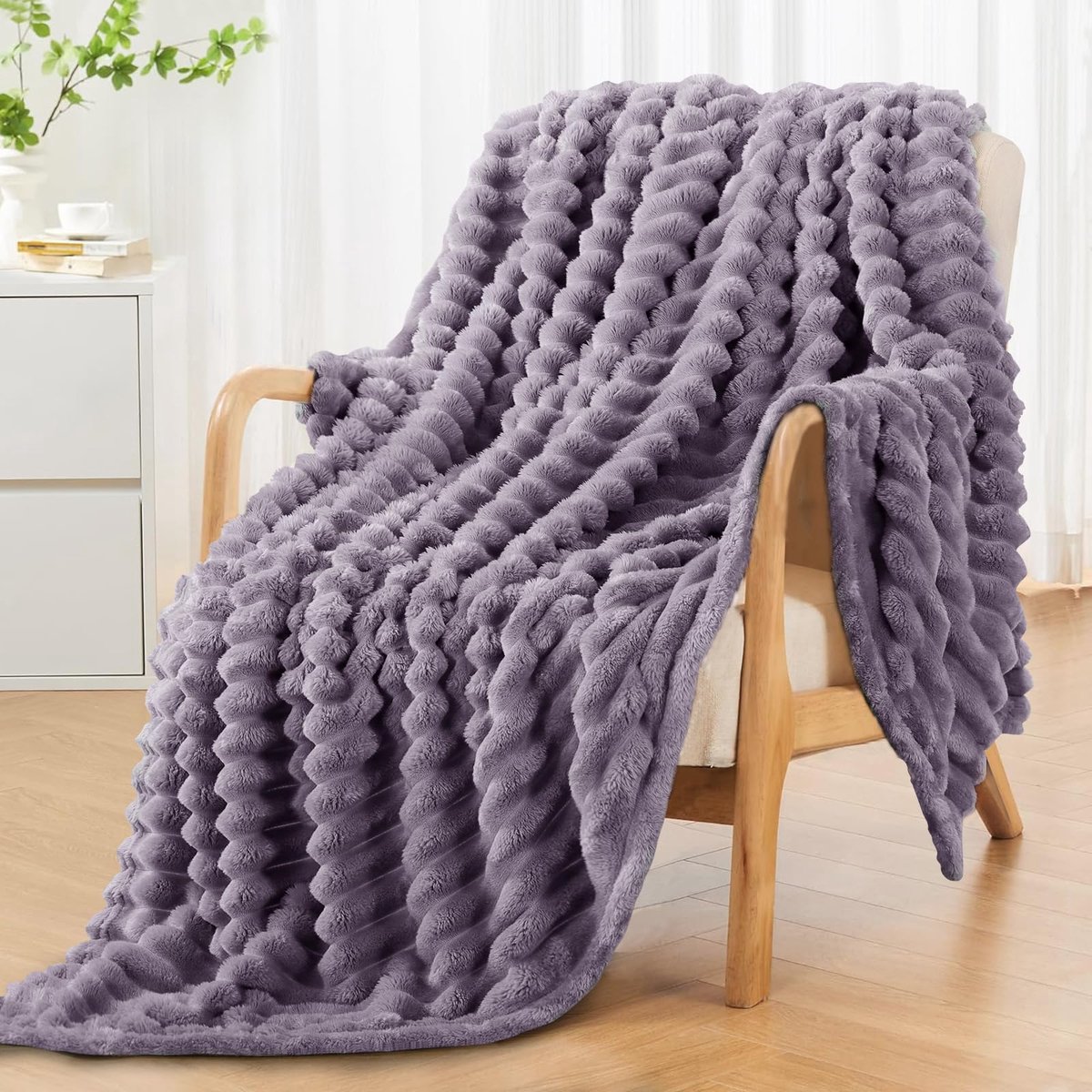 Fleece plaid 150 x 200 cm - paars flanel - extra zacht en warm - ideaal voor op de bank - ShopVlot