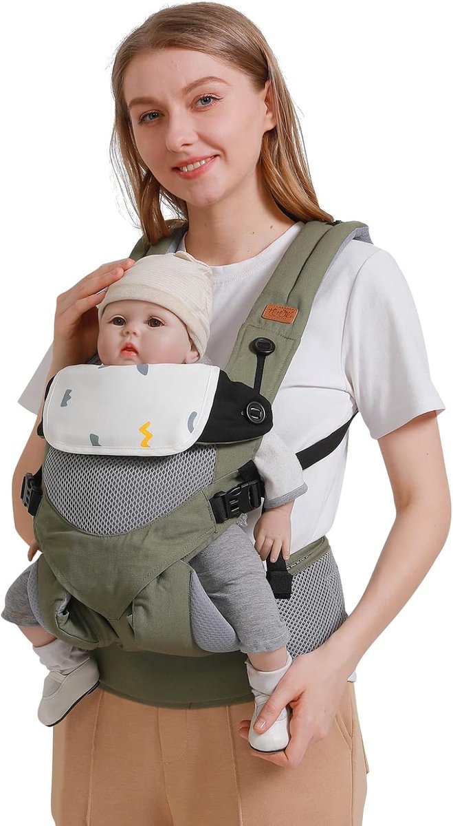 Babydrager 3-in-1 - Ademend Materiaal - Ergonomisch Ontwerp - Comfortabele Ondersteuning voor Baby's - ShopVlot