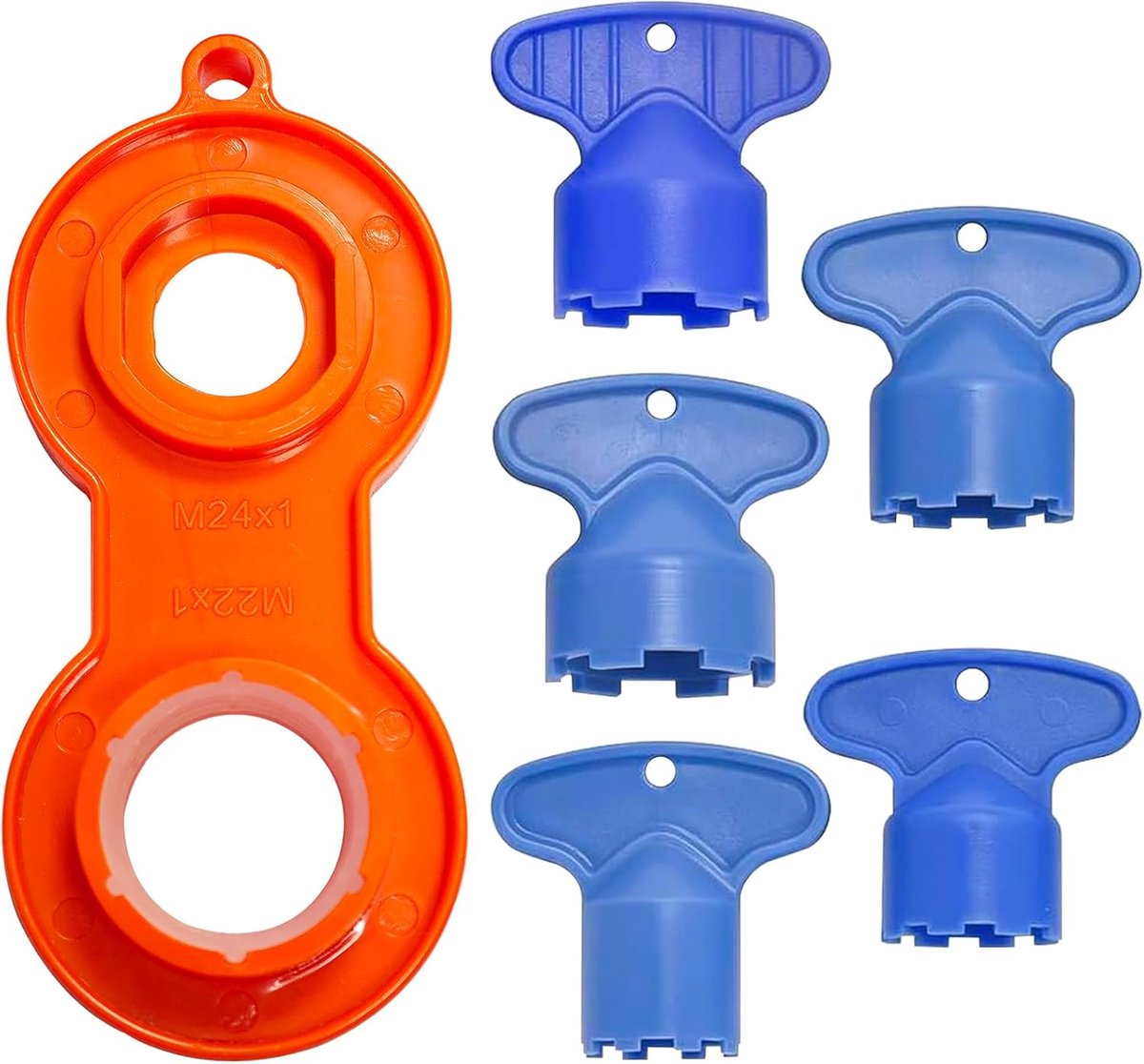 5PCS Faucet Aerator Removal Tools Flush-mounted Aerator Wrench (M 16.5/18.5/21.5/22.5/24) with 1PCS Faucet Aerator - ShopVlot