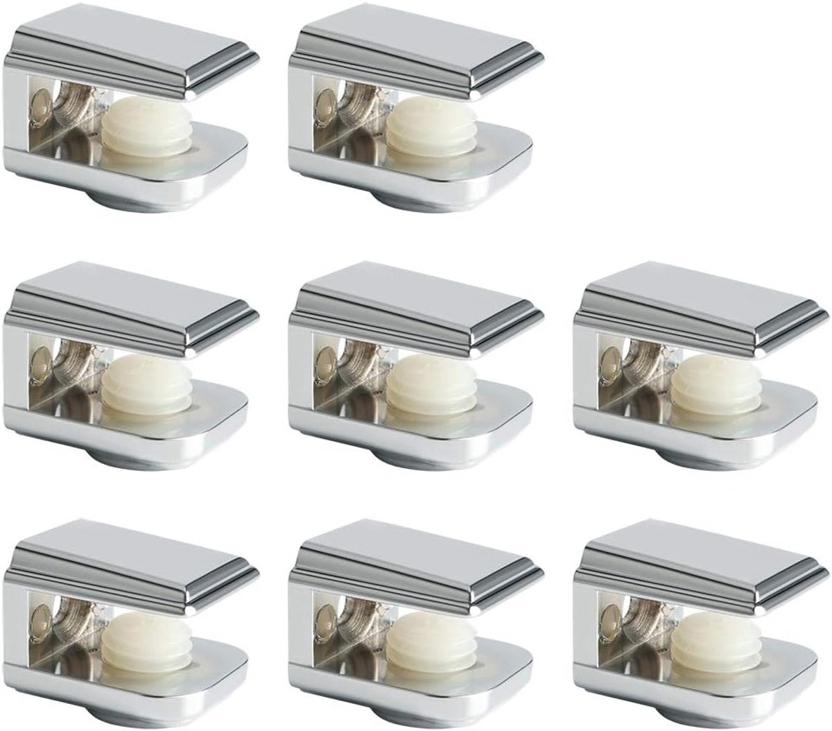 MOOCHE Glass Clips, Glass Plate Holder for Mirror Holder, Zinc Alloy, Shelf Holder with Drilled for 5-8 mm Thick - ShopVlot