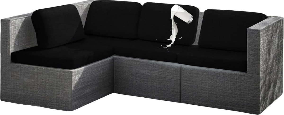 8 Pack Outdoor Patio Cushion Covers, Water Resistant Patio Furniture Cushion Replacement Covers, Soft Sofa Covers - ShopVlot