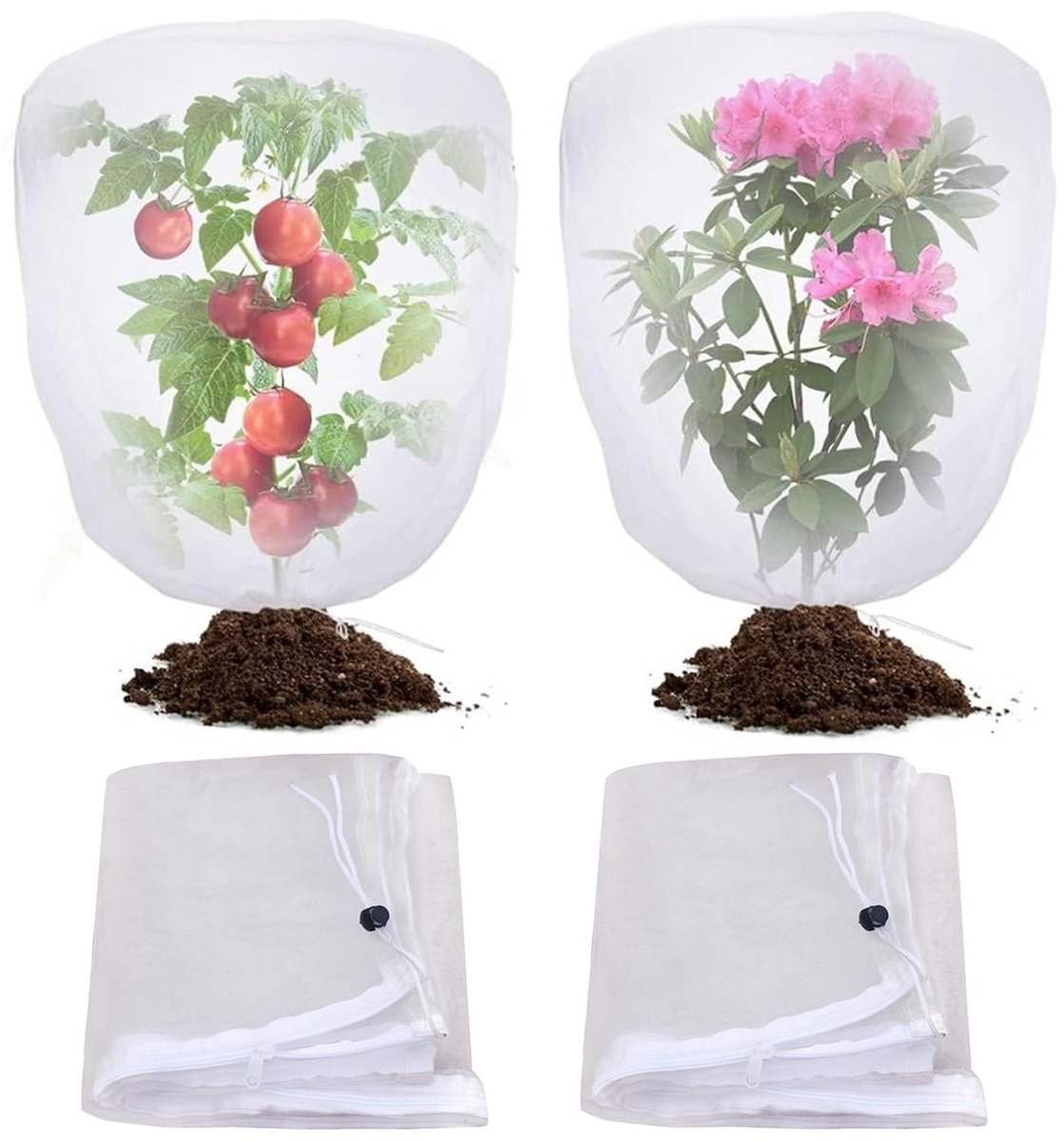 Beschermingsnet voor fruitbomen 1 x 1 m - ademend met ritssluiting - vogel- en insectenbescherming - ideaal voor tuin - ShopVlot