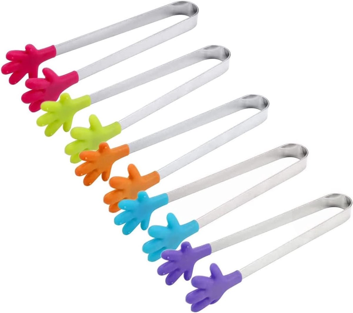 Set van 5 Multifunctionele Mini IJsclamps en Suiker Tangen van RVS voor Kinderen en Feestjes