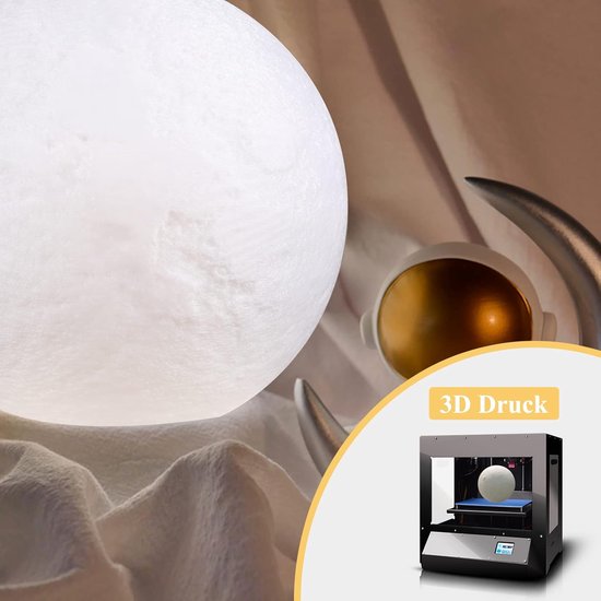 Maanlamp 3D - Decoratieve bol - Sfeerverlichting creëren - Met afstandsbediening - 15 cm diameter - RGB 16 kleuren — afbeelding 5