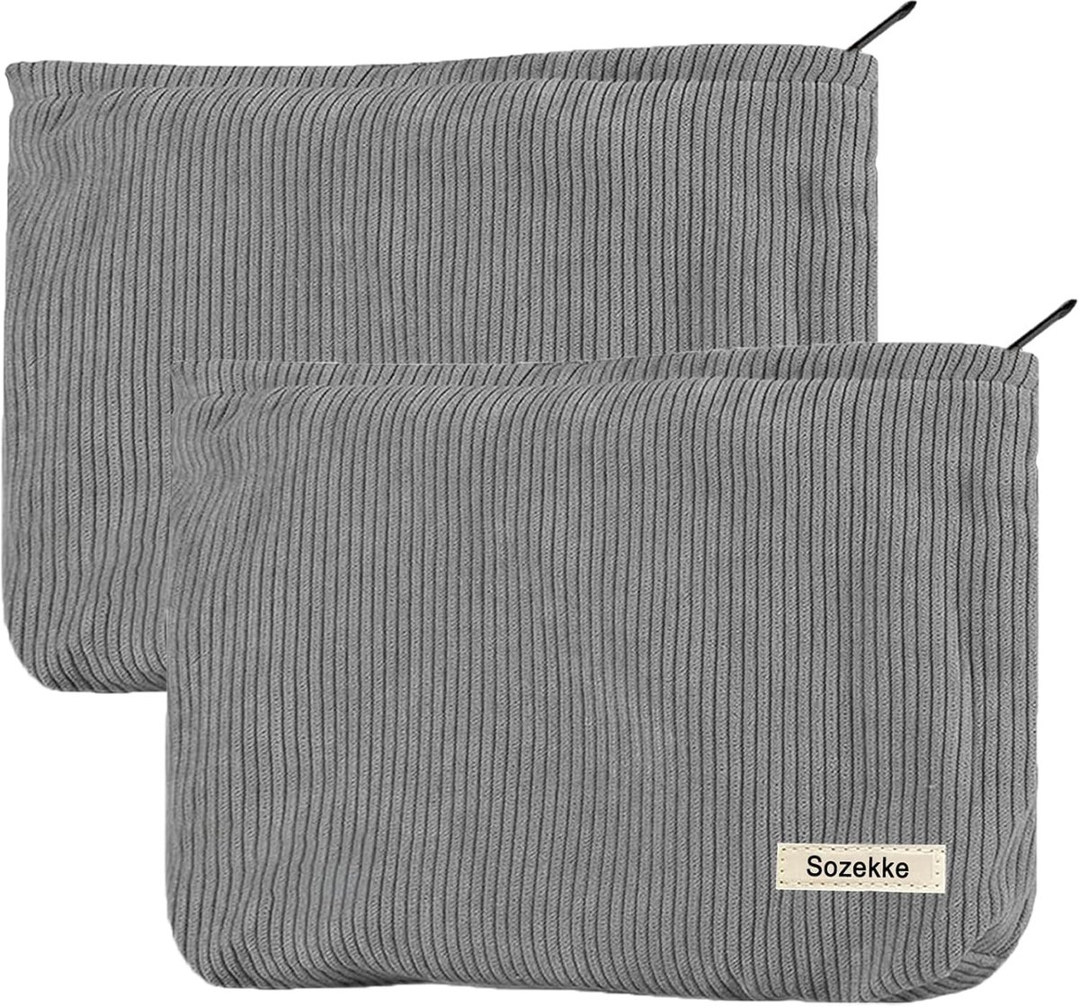Cosmeticatas 2 stuks - klein dames - corduroy - ideaal voor school en reizen - ShopVlot