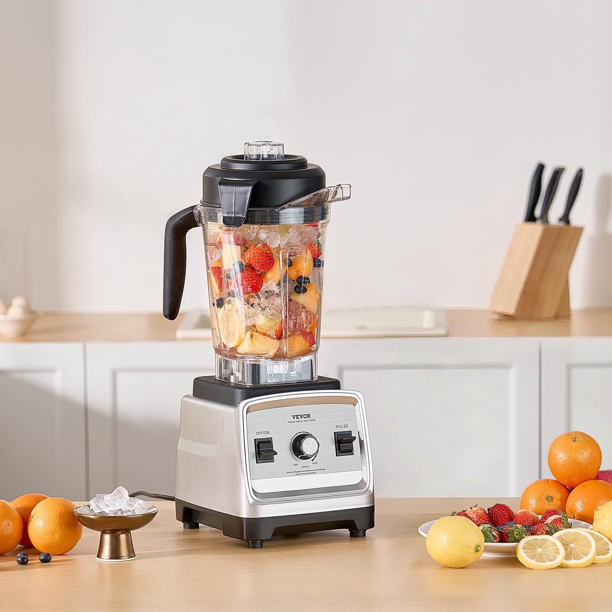 Blender voor ijsdranken 85 oz - krachtige 1600 W mixer - multifunctioneel voor smoothies - ideaal voor keuken en bar - ShopVlot