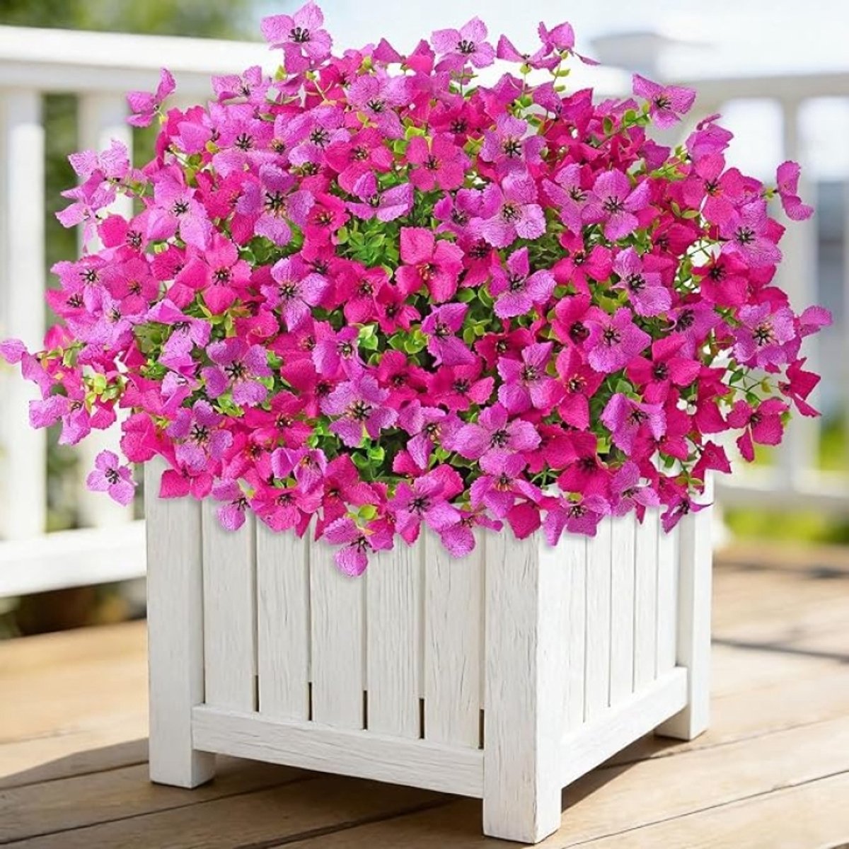 Kunstbloemen voor buiten - 12 stuks - UV-bestendig - Zijde - Eucalyptus & Madeliefjes - 38 cm