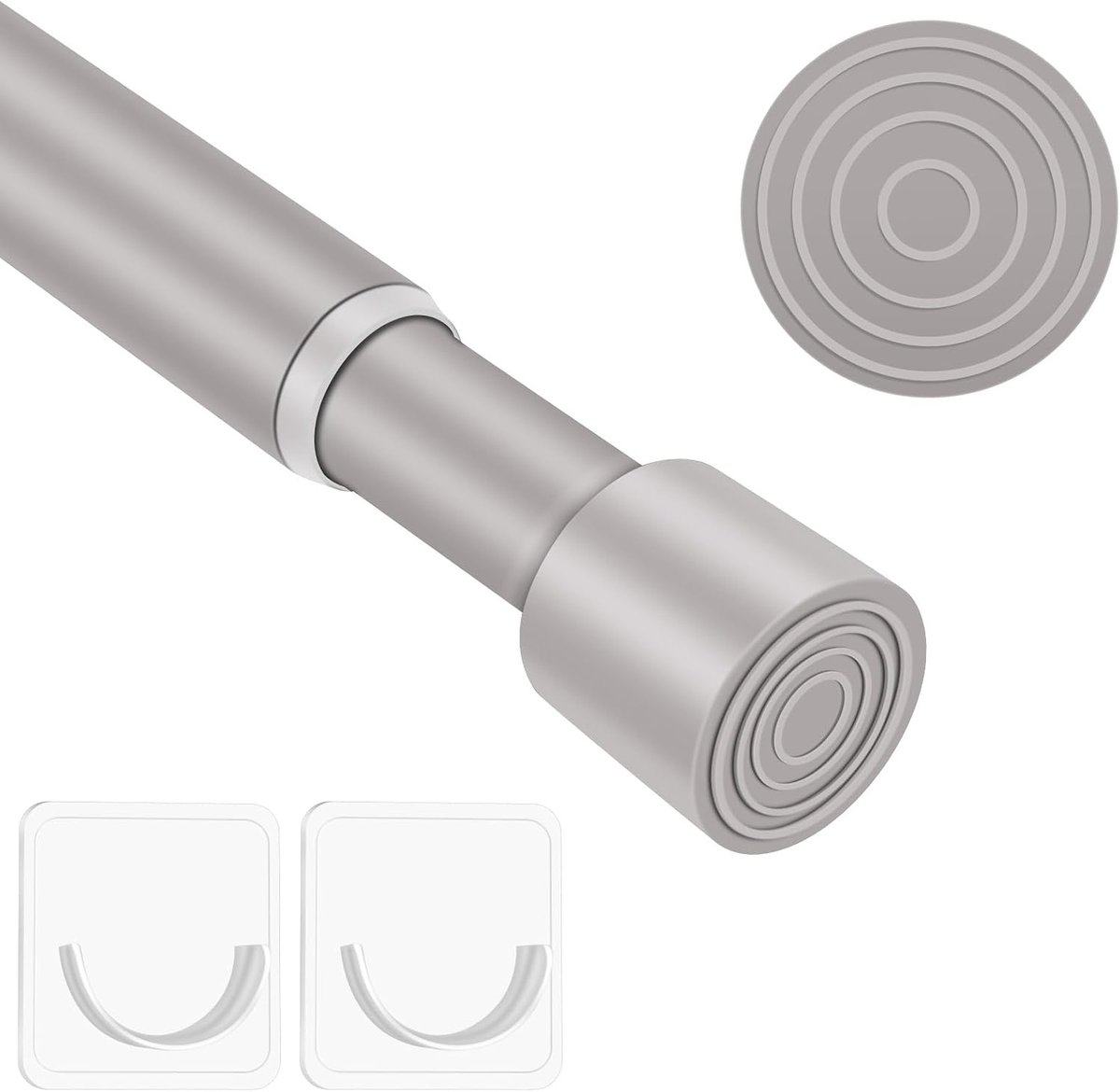 Gordijnroede veerspanning 39,4 cm–138,4 cm - boorvrij - antislip - perfect voor badkamer - ShopVlot