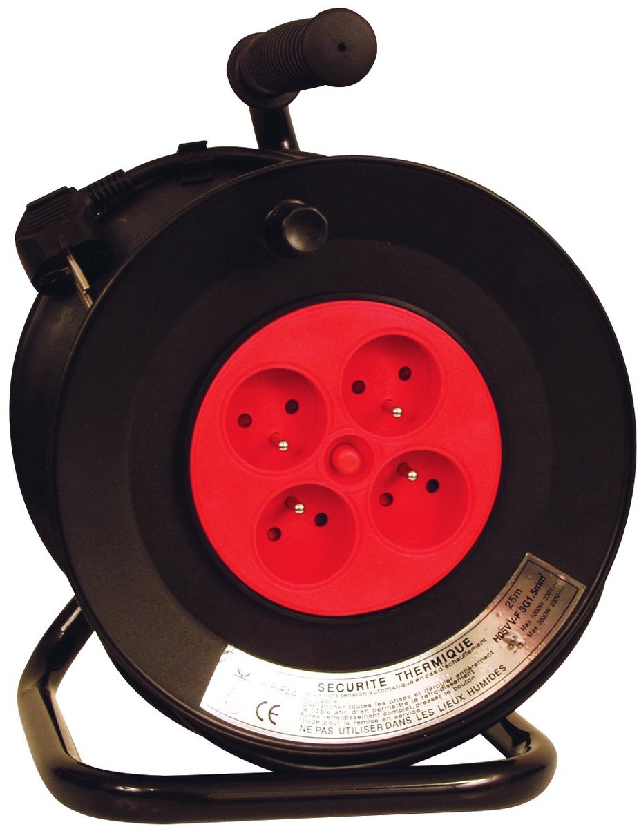 Kabelhaspel 3 x 1,5 mm2 - 40 meter - stevige constructie - ideaal voor buitengebruik - ShopVlot