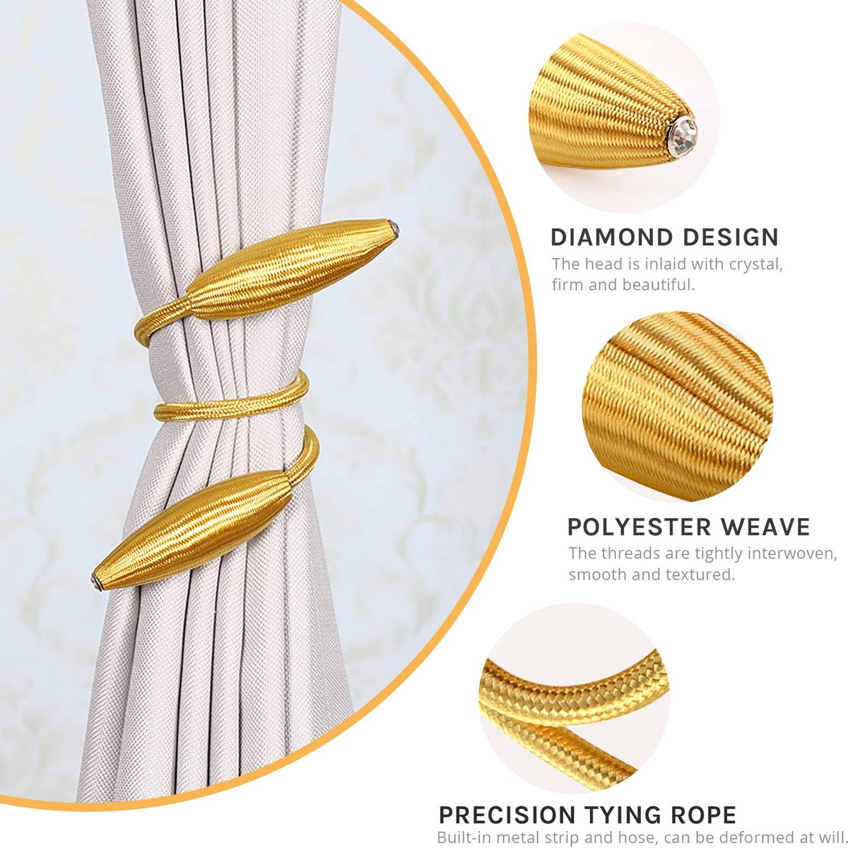 Gordijn Tiebacks 4 Pack - Creatieve Decoratieve Drape - Willekeurige Modelling - Ideaal voor Thuis & Kantoor - ShopVlot