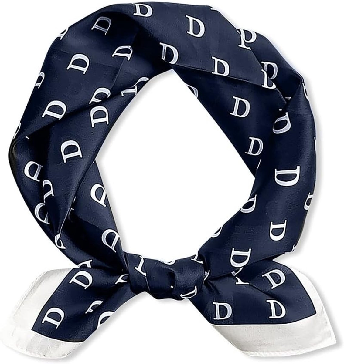 Zijde Sjaal voor Vrouwen - Vierkante Retro Kunstzijden Sjaal met Print - Lichtgewicht Neckerchief en Haarband in Blauw, One Size, Ideaal voor Accessoires en Mode