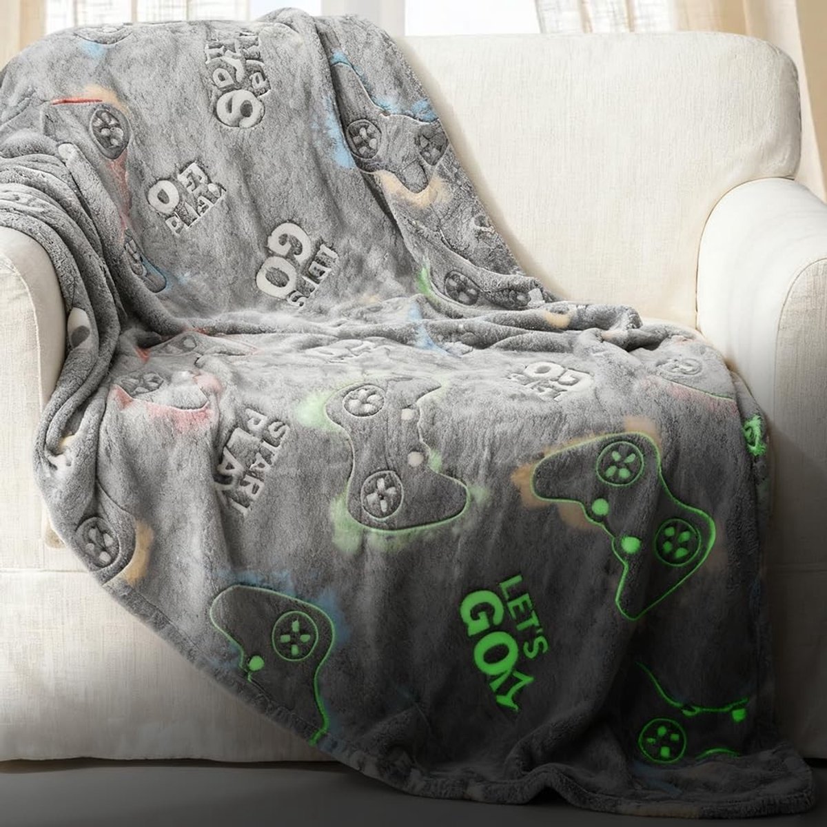 Zachte en Fluffy Kinderen Dekentje van 200 x 150 cm, Glow in the Dark, Perfect als Warm Cadeau voor Kerst, Verjaardag of Pasen