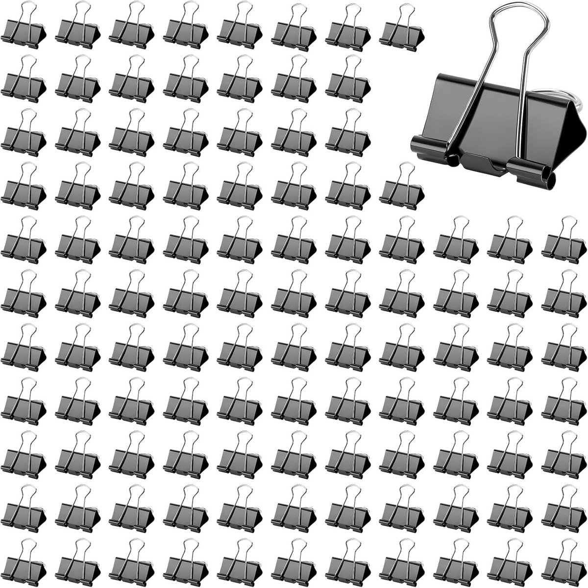 120 stuks stevige metalen bindclips van 32 mm voor kantoor, school en huishoudelijk gebruik - sterke paperclips in diverse kleuren
