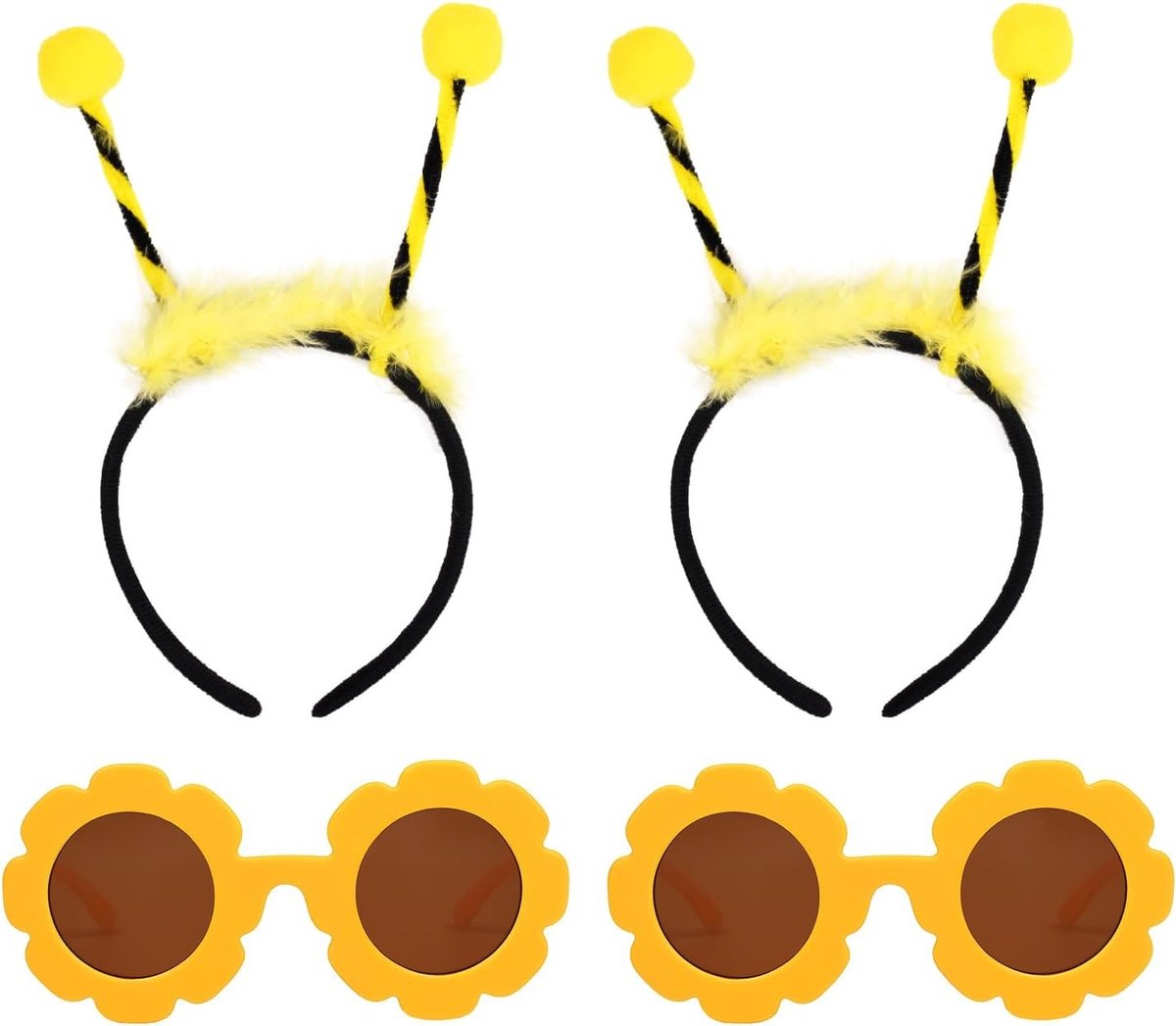 4-delige Bij Kostuum Accessoires Set met Hoofdband en Bril voor Feestjes en Cosplay Activiteiten