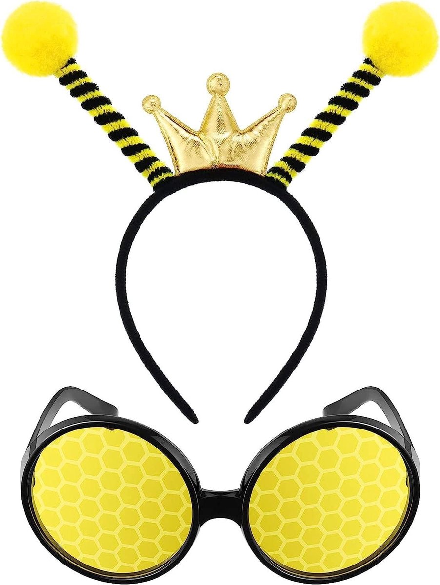 Bumblebee Kostuum met Aerial Hoofdband en Zonnebril Set voor Halloween en Cosplay Feestjes