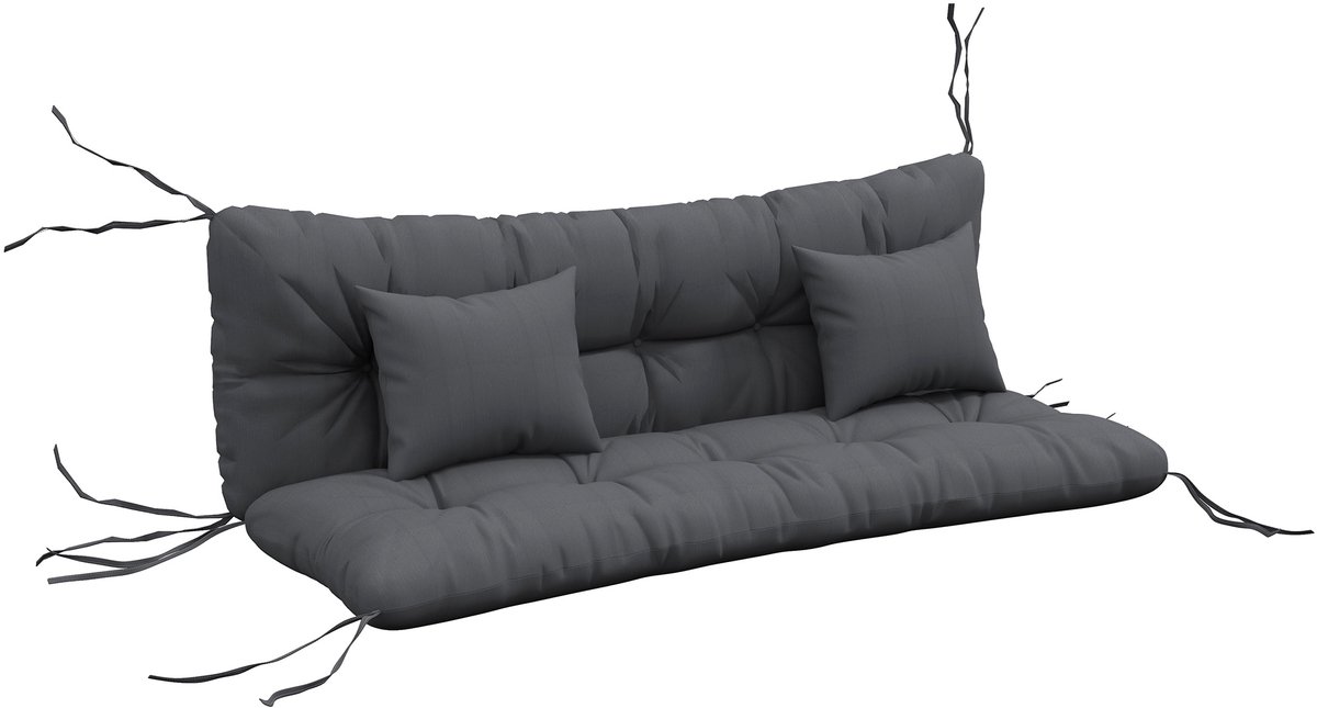 Outsunny Buitenzitkussen Set Polyester, PP-katoen 150L x 50B x 12H cm Donkergrijs
