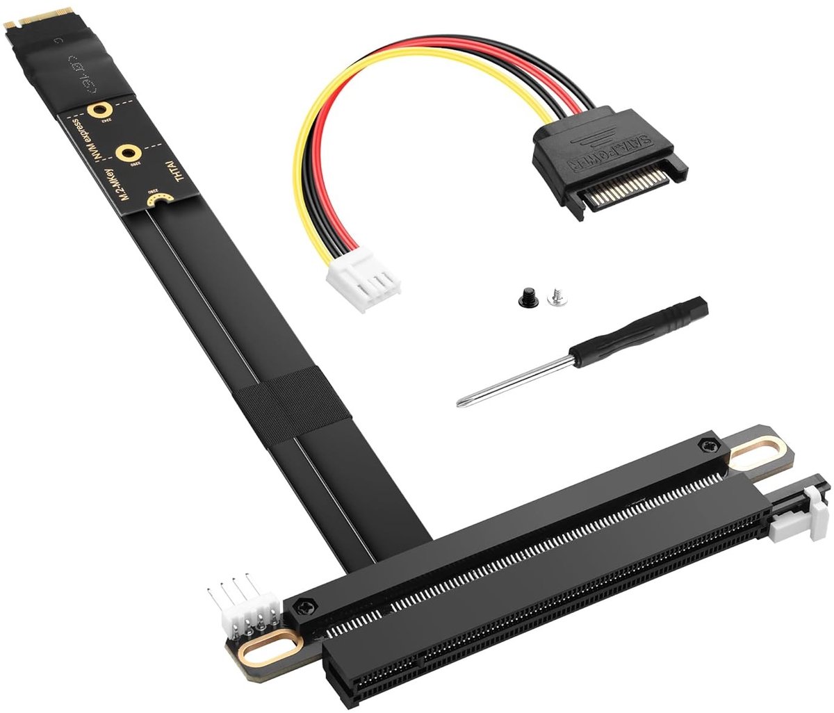 M.2 NGFF NVMe Key M naar PCIe 3.0 X16 Verlengkabel voor M2 2230 2242 2260 2280 - 20cm, Hoge Snelheid, Betrouwbare Verbinding, Ideaal voor Gaming