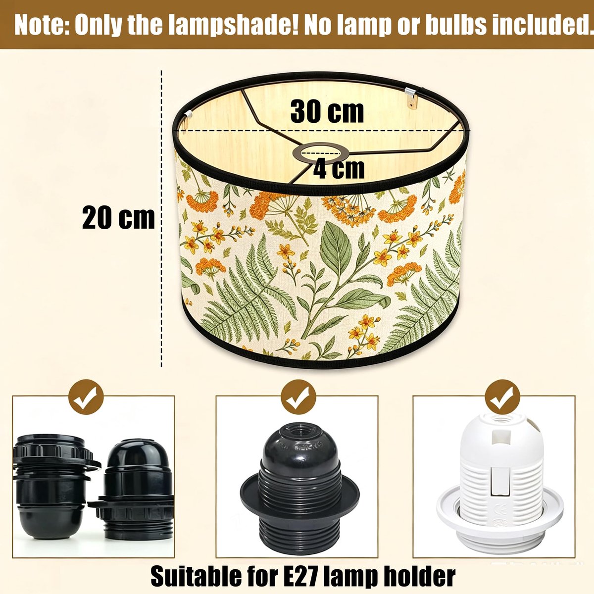 Retro bamboe lampenkap Ø30cm - vintage lampenkappen - sfeervol design - perfect voor staande lamp - ShopVlot