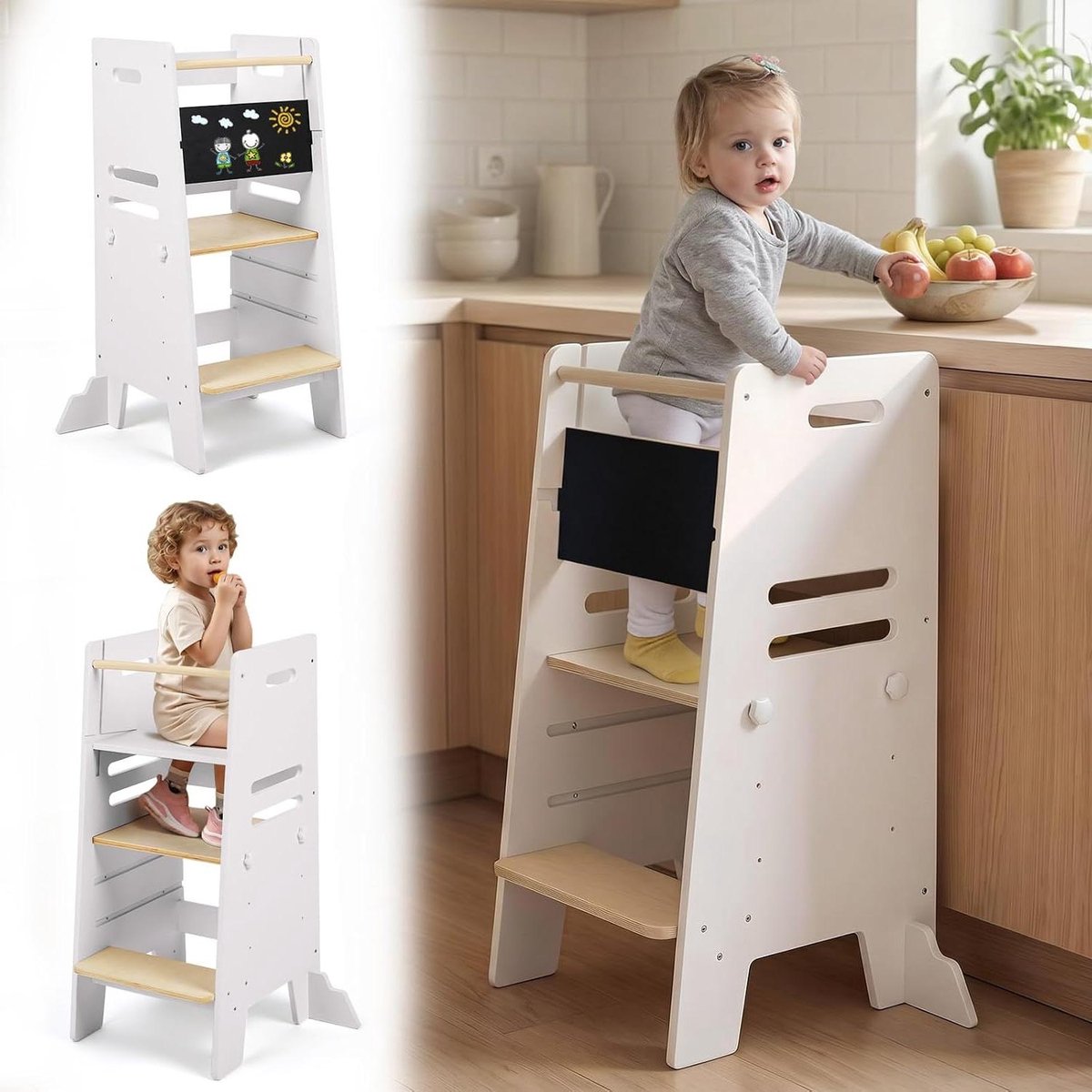 Kinder Leertoren - Hulpkeuken - Kinderen Helpen - Veilig Ontwerp - 99 cm - Bruin