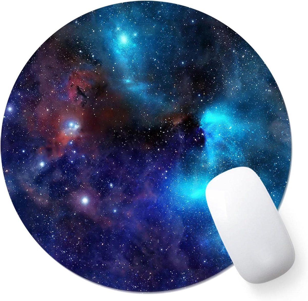 Ronde Muismat met Galaxy Motief van 20 cm - Perfect voor Thuis en Kantoor, Antislip en Duurzaam