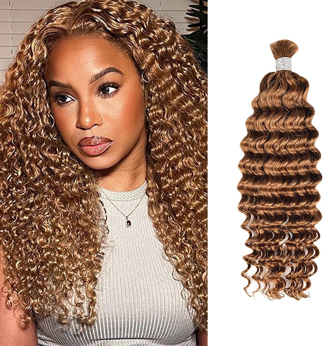 Diepe Golf 18 Inch Menselijk Haar voor Vlechten - Bulk Extensions voor Micro Vlechten, 100g Natuurlijke Look en Vochtbestendig