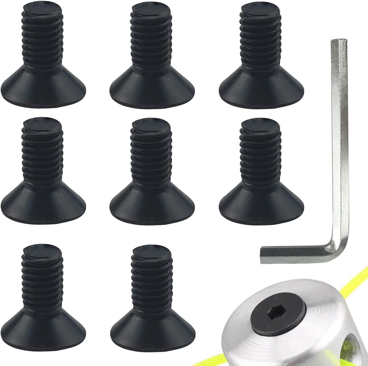 Aluminium Trimmerkop Bevestigingsschroeven - Zwart - M10 - Hoogwaardige Koolstofstaal - Voor Gras Trimmers